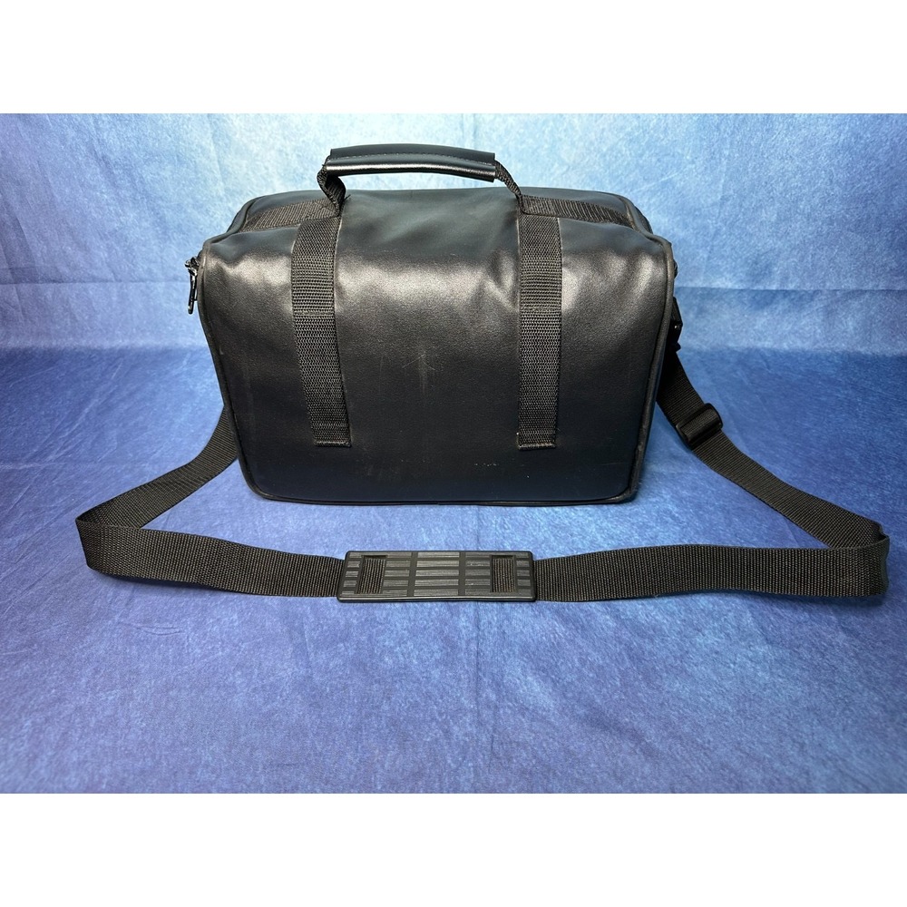AMBICO Black Leather Shoulder Carry Case Camera Video Adjustable Pro Bag VTG - Picture 6 of 10